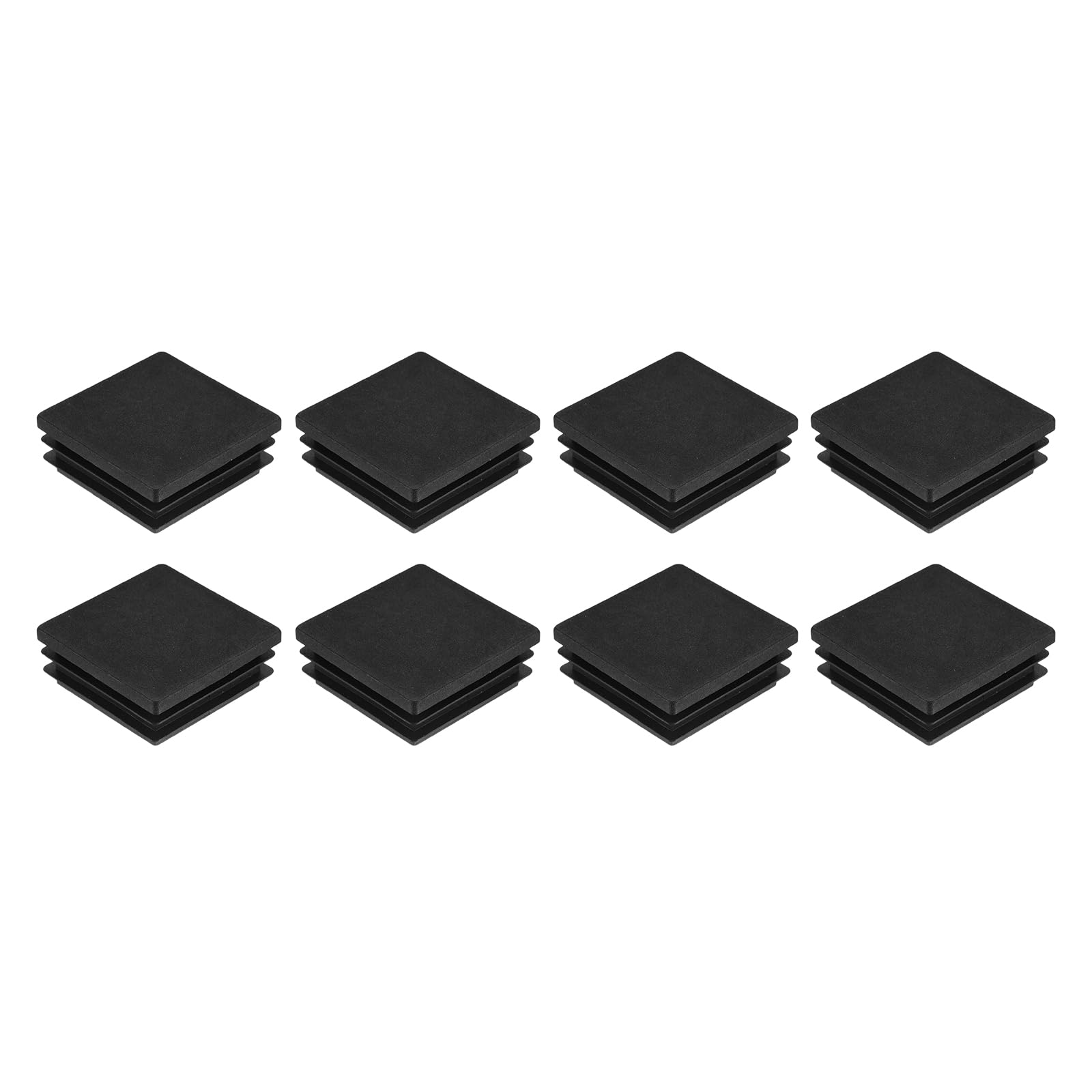 uxcell 8Pcs Square Plastic Plugs, 45 x 45mm/1.77 x 1.77inch PE Pipe Tubing End Caps for 38-43mm/1.5-1.69inch Square Tube Furniture Chair Leg, Black