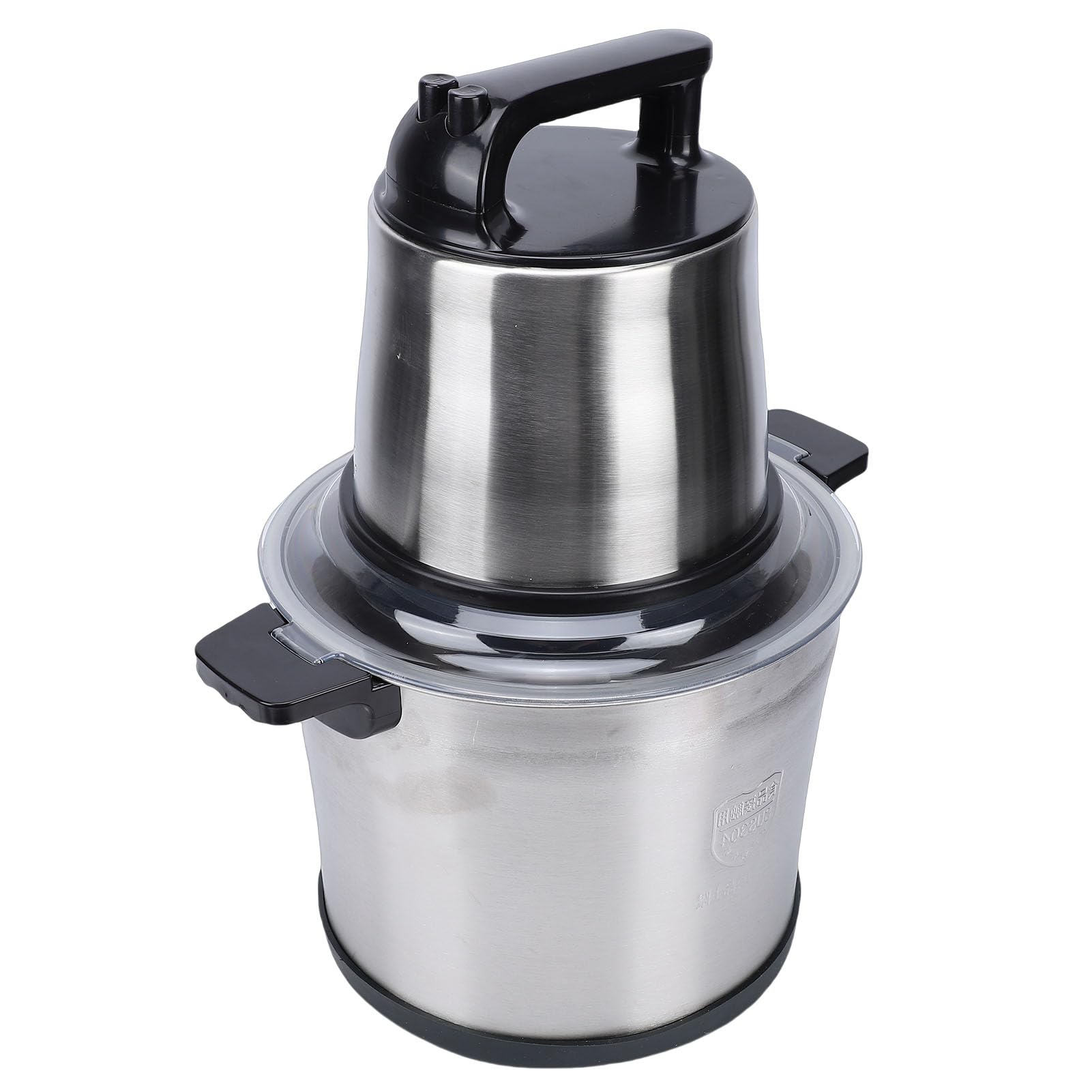 SIXRUN Picadora Eléctrica de Alimentos 1800W 10L Acero Inoxidable, Molino de Carne con Modos de Velocidad Dual y Tapa Antisalpicaduras para Verduras, Frutas y Amasado de Masa (Enchufe de la UE 220V)