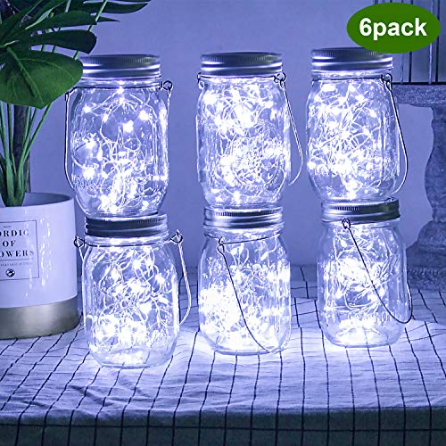 ZOUTOG Solar String Lights, 30 LED Hanging Mason Jar Outdoor Lights with Handle