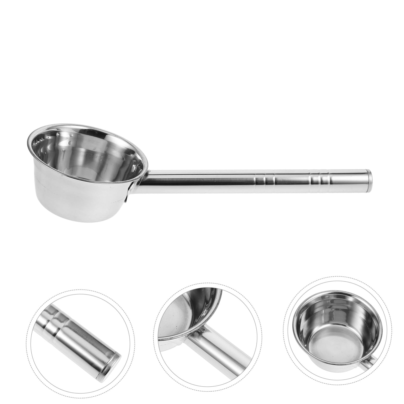 Mipcase 5 Pièces Louche à Eau Louche De Cuisine Tasse De Rinçage De Shampoing Échantillonneur D'eau Cuillère à Eau à Long Manche Arrosage Poignée De Louche De Bain Acier Inoxydable Silver
