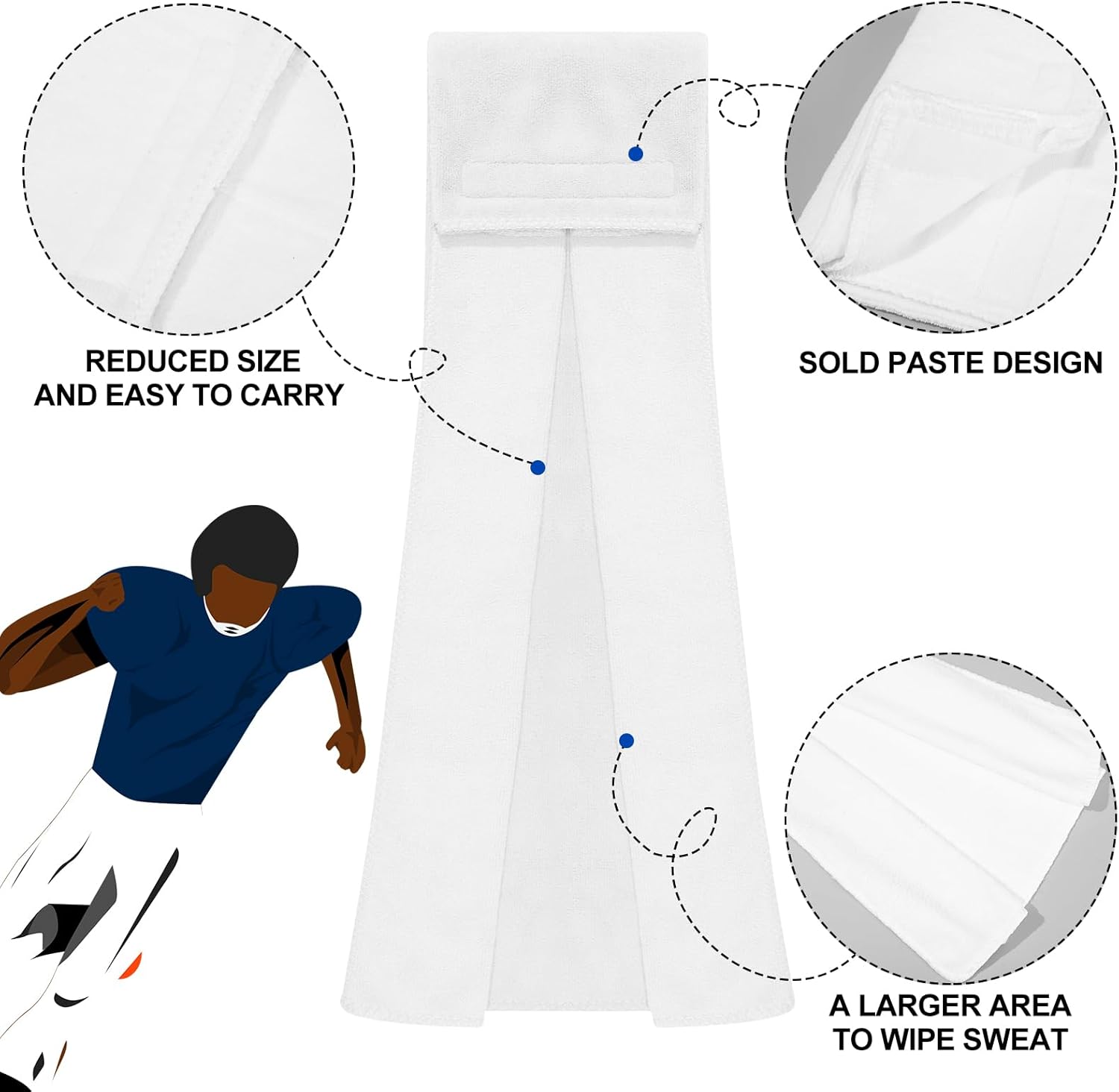 Buryeah 12 Pcs Football Field Towel Closed Loop Accessories Cotton Sports Sweat Towel with Hook and Loop Fastener for Football, Golf, Gym - Image 5