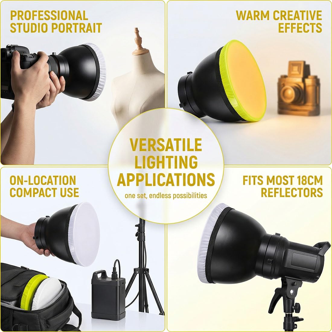 2 Stück Led Diffusor 18Cm Softbox Diffusor Schirm Reflektor Für Studioblitz Lichtzelt Videoaufnahmen Weiß Gelb Stoff