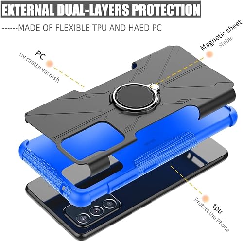 Miniatura 4 de Bohefo Funda compatible con Galaxy A52  Galaxy A52S 5G con protector de pantalla de vidrio templado, función atril y anillo magnético integrado de