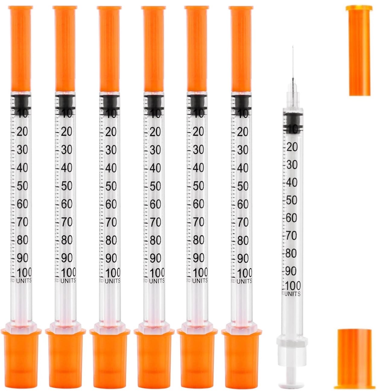 1ml 29G 1/2 Inch Measuring Syringes Lab Supplies, Individually Sealed Wrapped - Pack of 20