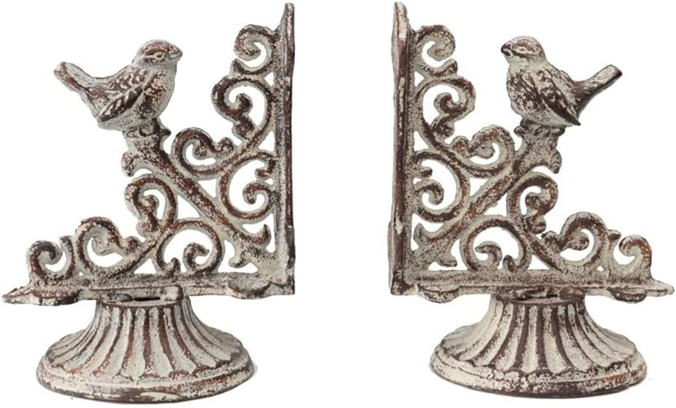 Sujetalibros decorativos vintage de granja, paquete de 2 libros provinciales franceses, blanco antiguo..