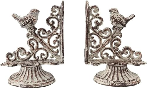 Sujetalibros decorativos vintage de granja, paquete de 2 libros provinciales franceses, blanco antiguo..