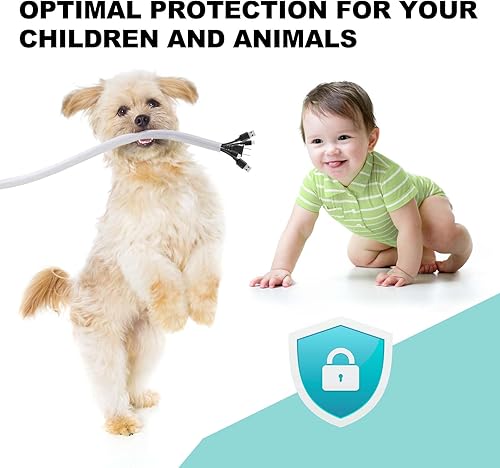 Miniatura 6 de AGPTEK Funda de organización de cables, sistema de gestión de cables de 10 pies a 1 pulgada para escritorio, PC, TV, computadora, proyector, cables,