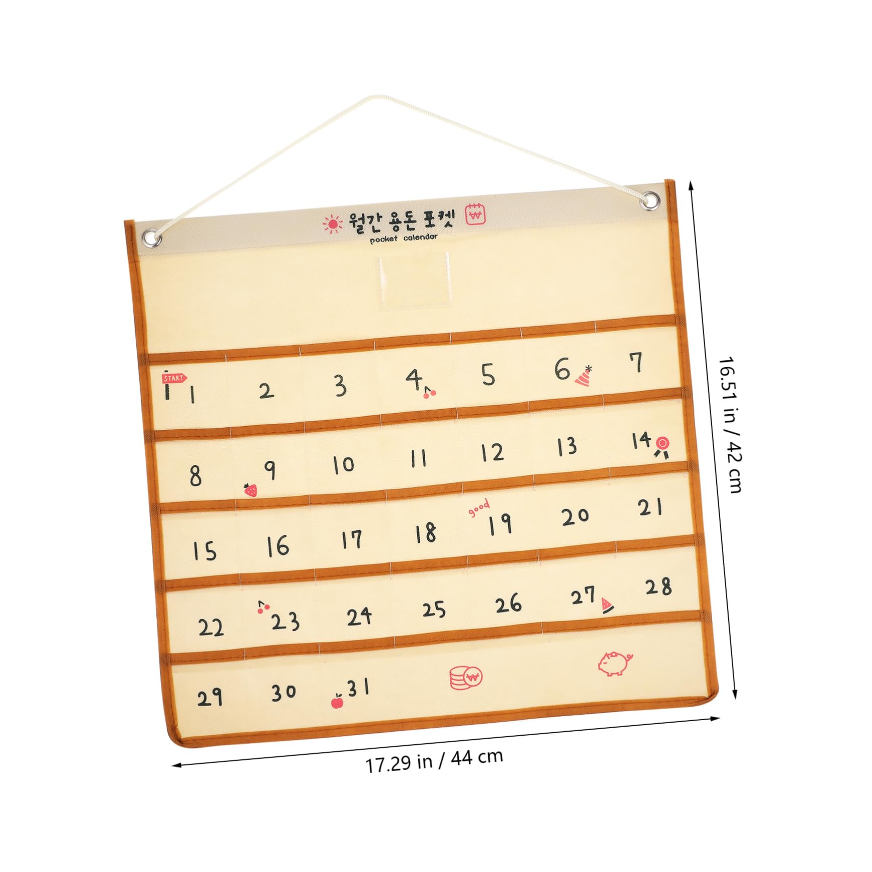 GANAZONO Calendar Wall Pocket Multi-purpose Hanging Storage Organizer Decorative Pockets for Keys Mail and More Stylish over Door Organizer for Use