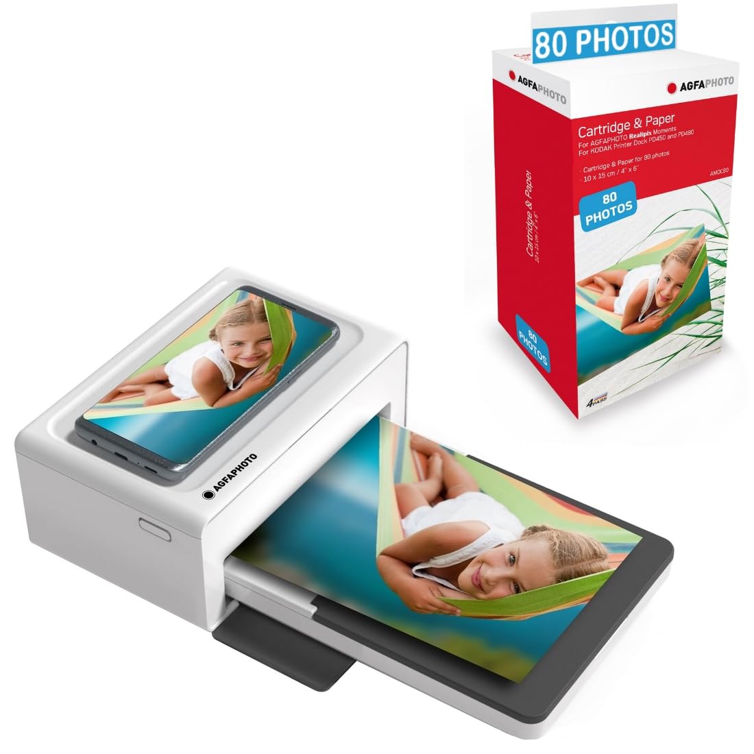 pack per stampante con 80 foto e cartucce colori