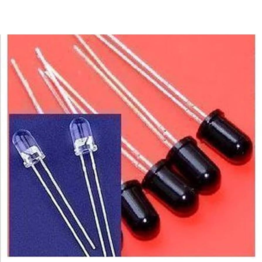 DIGISHUO 20pcs 5mm 940nm Infrared LEDs And Receivers Including 10 Emitter Diodes And 10 Receiver Diodes For 5MM Infrared Applications (Pack Of