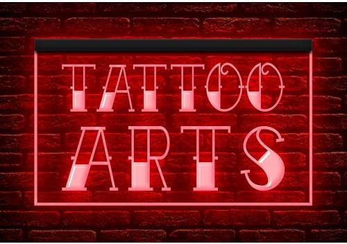 Miniatura 7 de 100028 Tattoo Arts Piercing Shop Studio - Letrero de neón con luz LED abierta (16 x 12 pulgadas, morado)