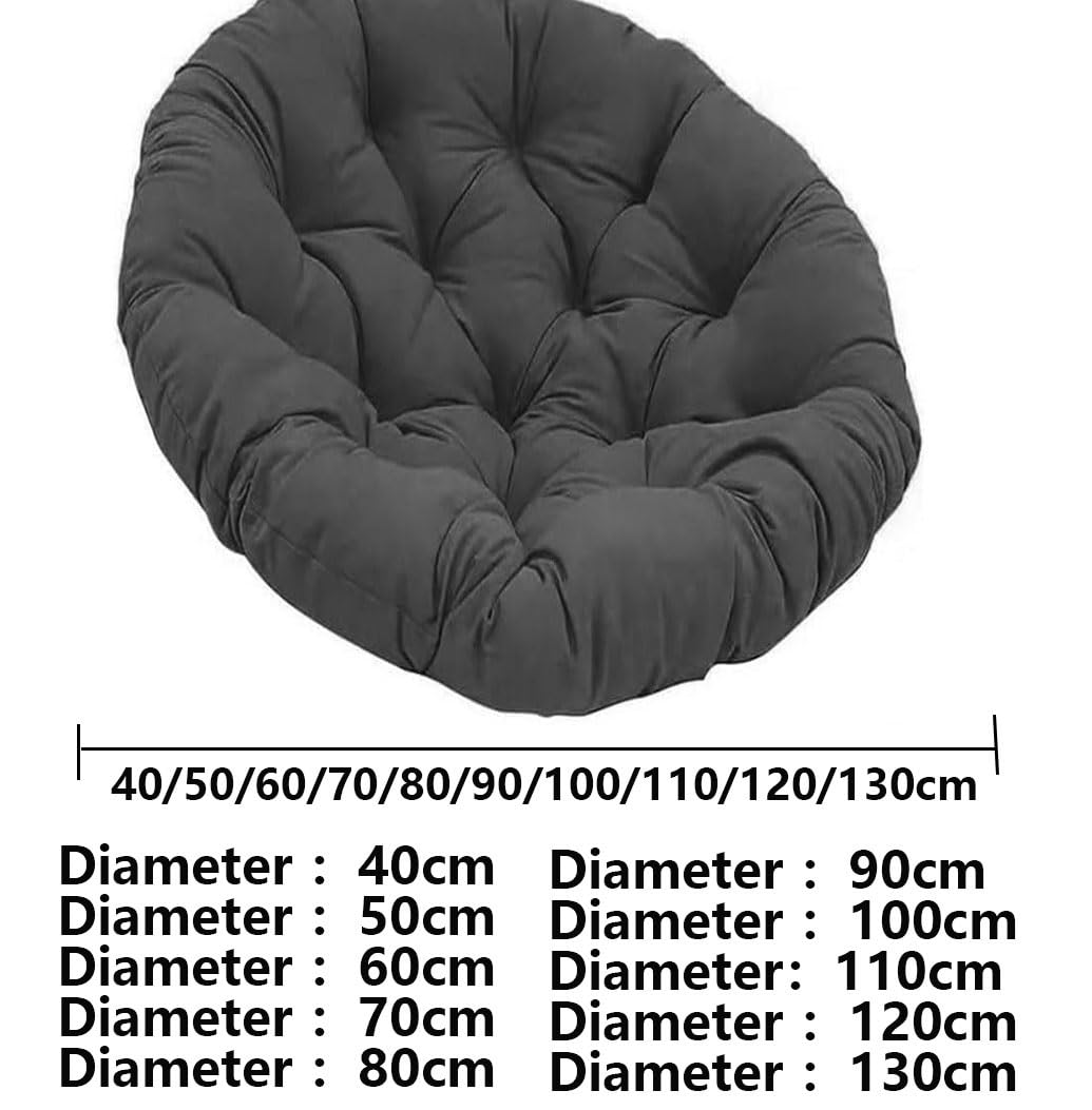 Cojines redondos de ratán para sillón, uso al aire libre, jardín, interior, columpio, sofá, accesorios para uso doméstico (café, 90 x 90 cm)