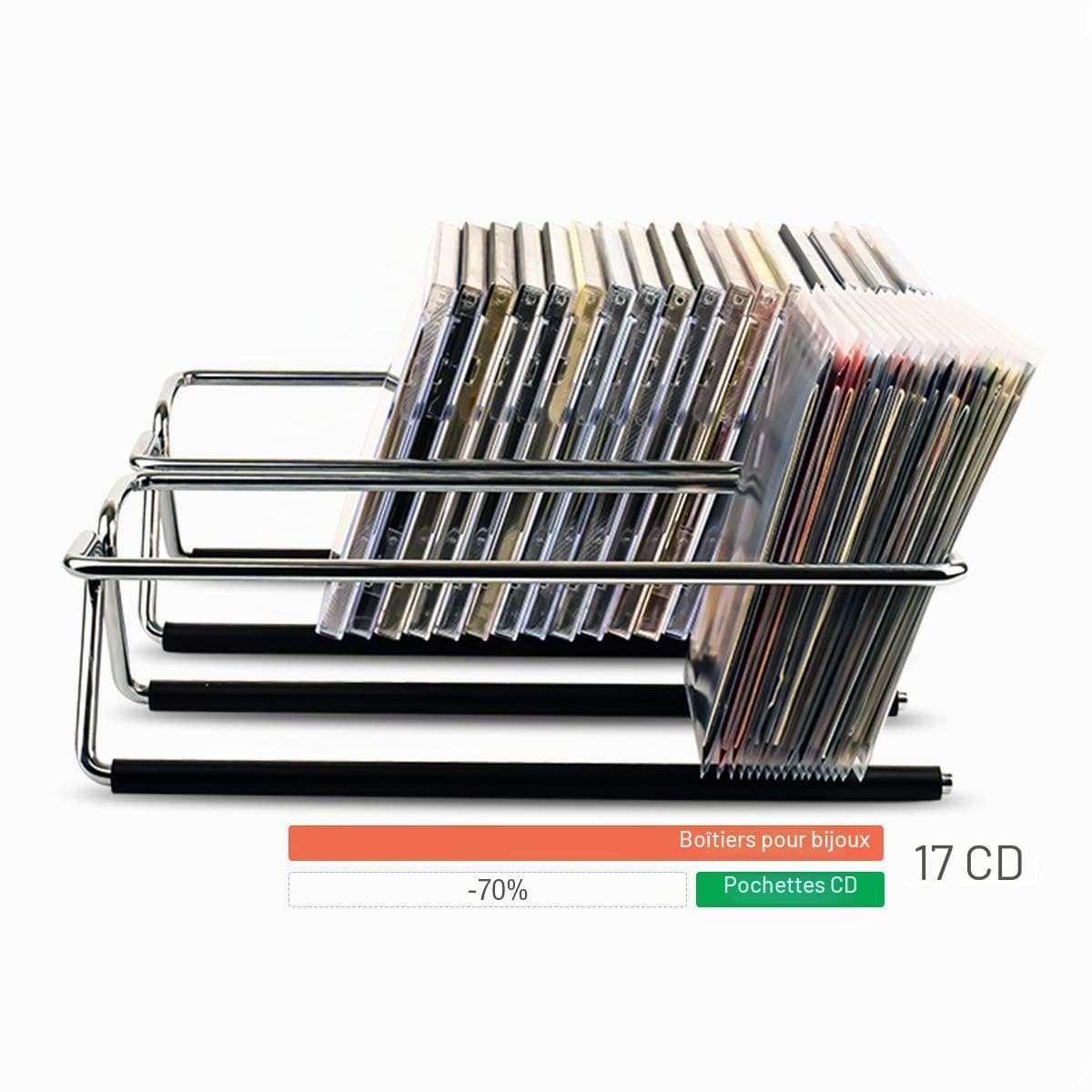 Djois made by 3L Pochette CD Transparente Non Perforée à Rabat pour Ranger Disques et Jaquettes - 100 pcs - 10292