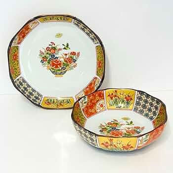 Amazon.co.jp: ?? 有田焼 仁祥窯 古伊万里 金彩染錦 花鳥文 預け