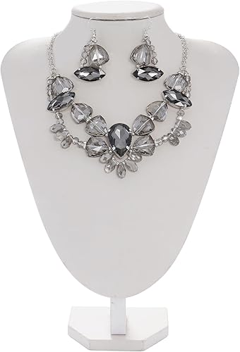 Miniatura 3 de Bocar Collar para mujer, collar llamativo, joyería de moda de hilo de cristal, juego de collar y aretes de concha de gargantilla, regalos de fiesta