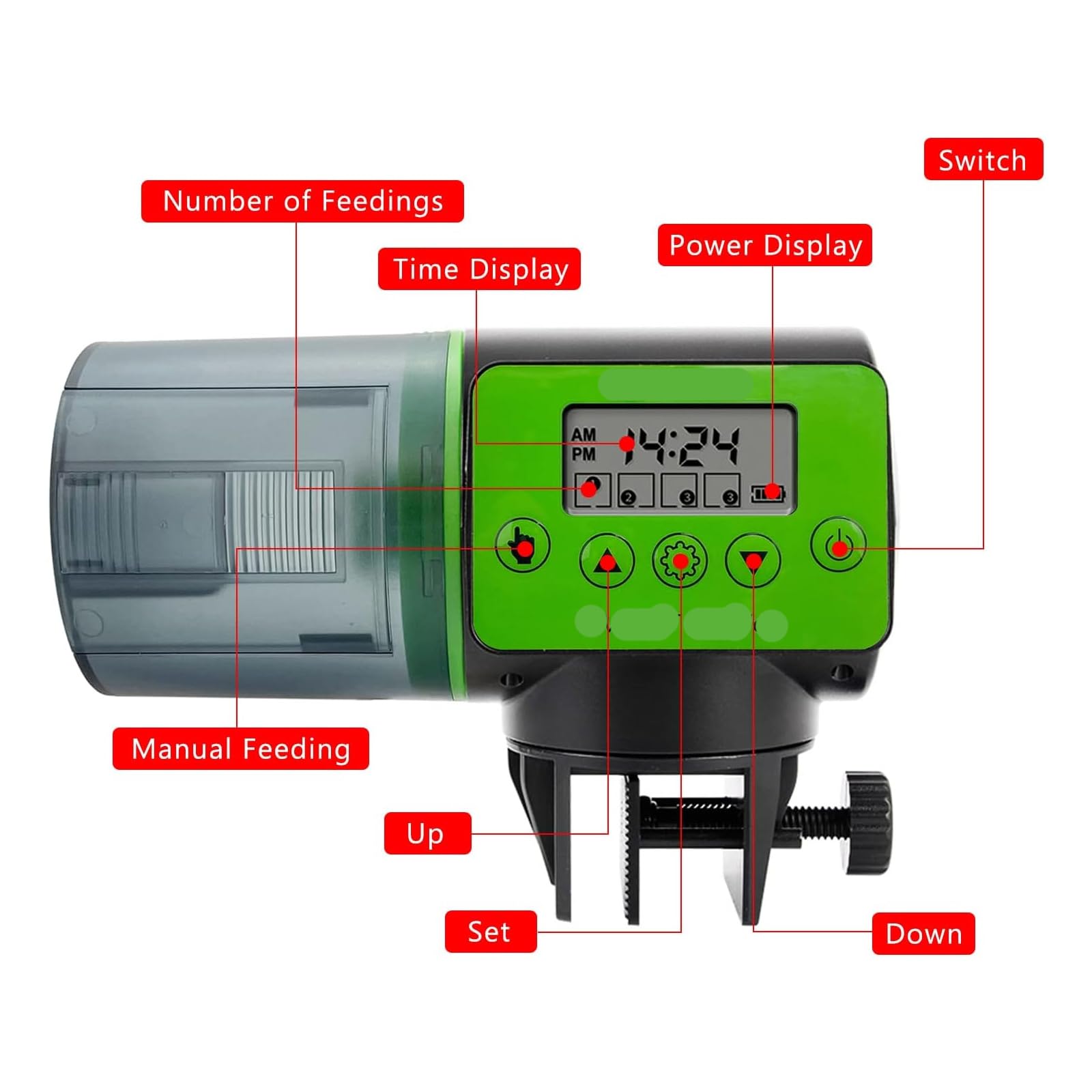 Smart Aquarium Mini Alimentatore Automatico per Pesci Alimentatori Automatici per Acquari per Pesci con Timer Dispenser per Alimenti per Animali Domestici