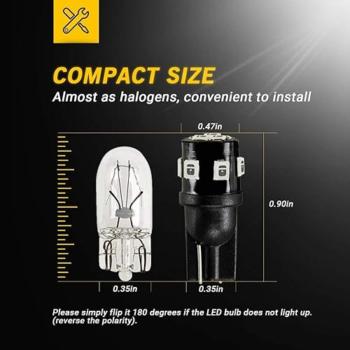 Miniatura 3 de 194 bombillas LED de color rojo brillante de 300 lúmenes, superbrillantes, 9-SMD 2835, chipsets T10 168 175 2825 W5W, bombillas de repuesto para
