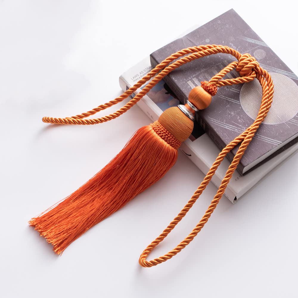 Raffhalter für Vorhänge, Quasten, Vorhang-Raffhalter, Fenster-Raffhalter, einfacher Haken, 2 Stück (orange, 4 Stück)