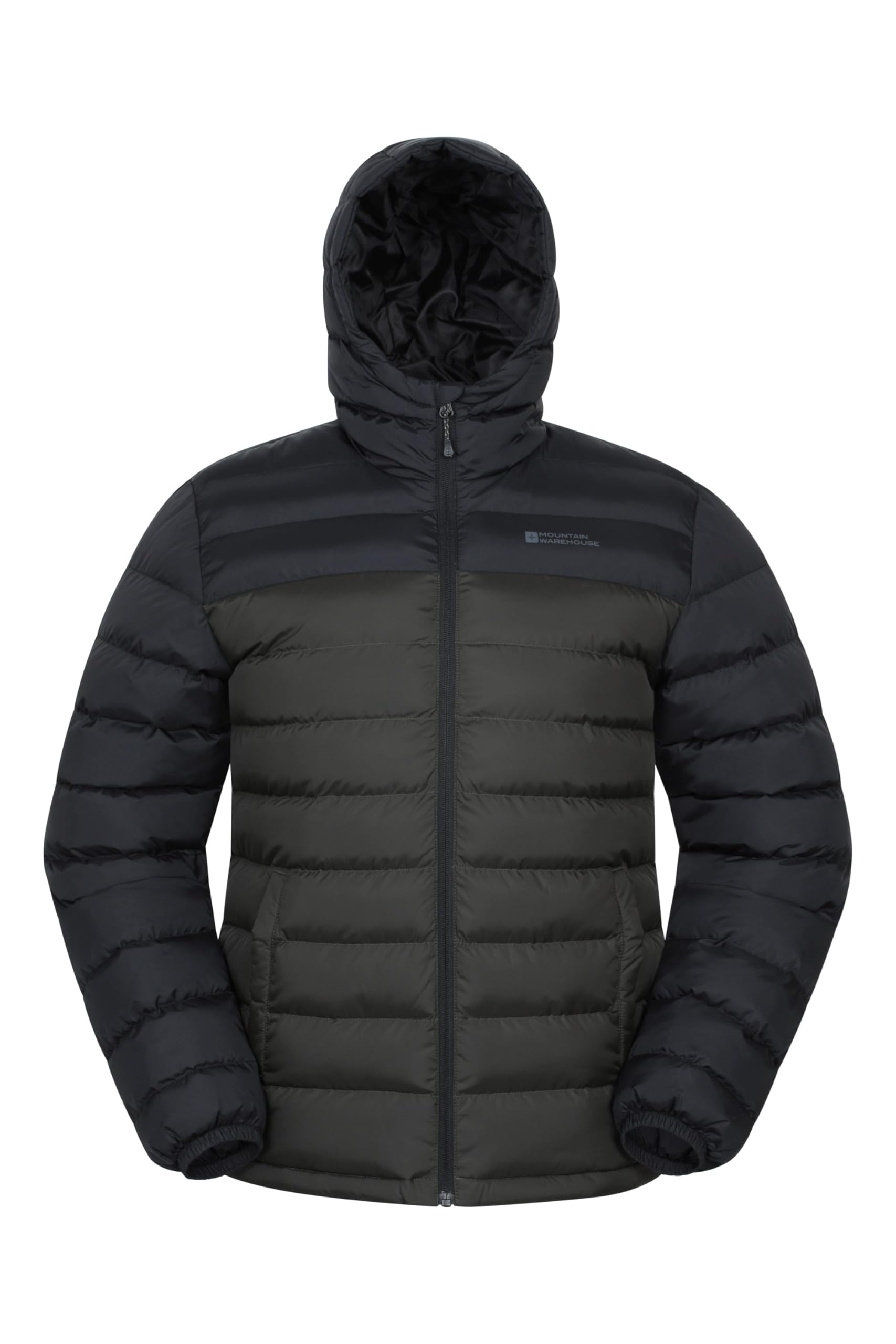 Mountain Warehouse Men's Khaki Season Padded Jacket - Water Resistant Puffer Coat, Lightweight, Lab Tested To -30C, Microfibre Filler - Spring Summer, Travelling, Walking 3XL