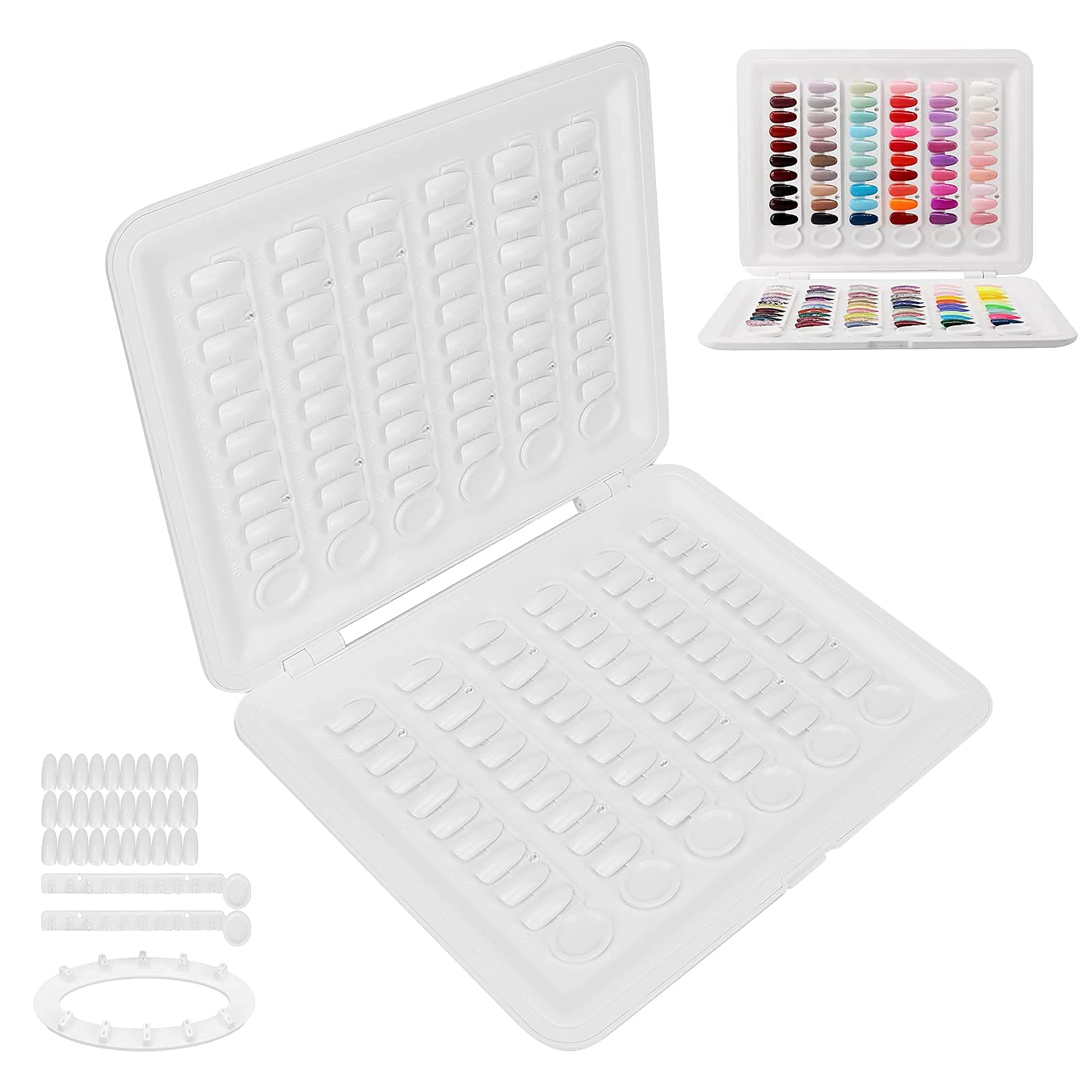 Espositore per 120 Colori di Sfumature Unghie con Clip 14 Colori, Ideale per Smalti Gel, Salone Manicure e Campioni Nail Art, Senza Bisogno di Colla, Supporto Professionale per Artisti delle Unghie