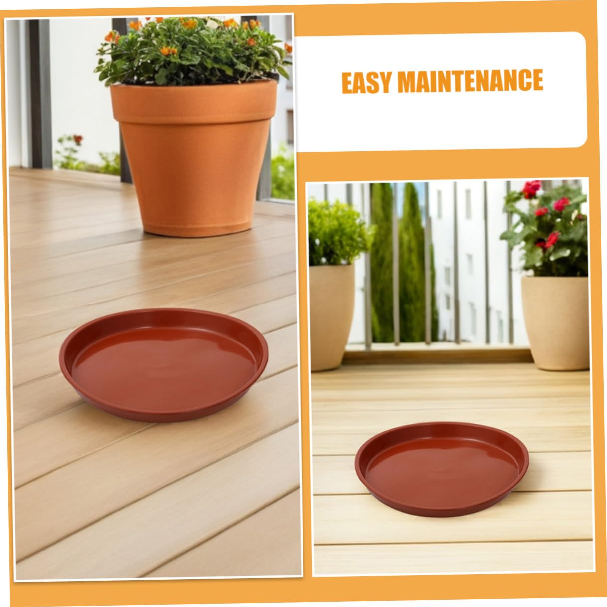 jojofuny 25 Piezas Bandejas Redondas de Plástico para Plantas Platillos para Macetas con Drenaje Reutilizables Bandeja para Jardín Interior y Exterior Base Resistente para Suculentas y