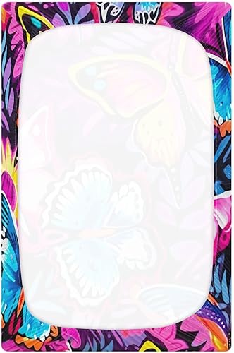 Miniatura 3 de Kigai Fitted Crib Sheet for Boys Girls,Colorful Butterfly Jersey Knit Baby Sheet for Standard Crib and Toddler Bed Mattresses, Cozy Soft Breathable,