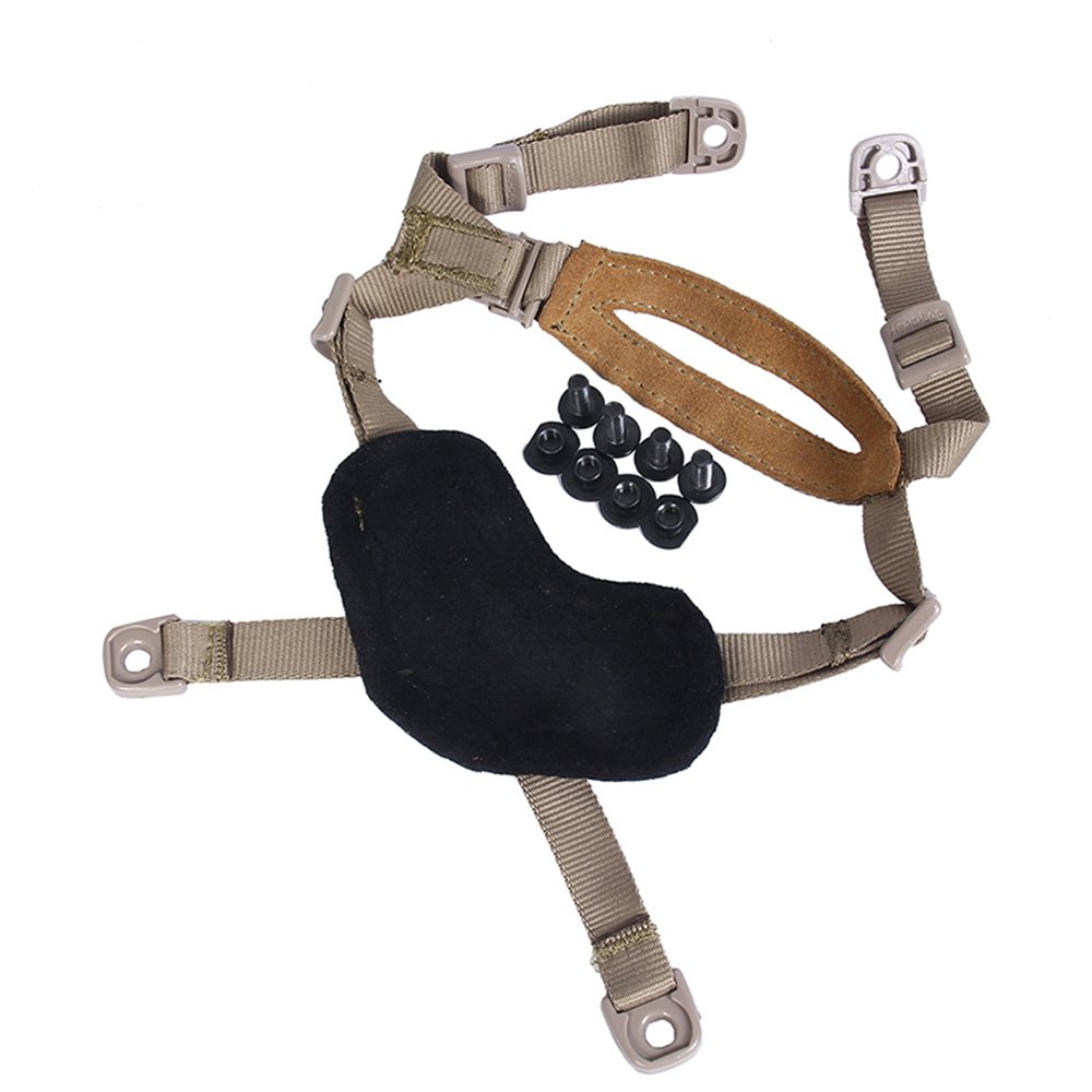 AILOVA Tactique Sangle de Suspension pour Casque, X-Nape Sangle de 4 Points Réglable Casque d'Accessoires pour ACH/Mich/Casque