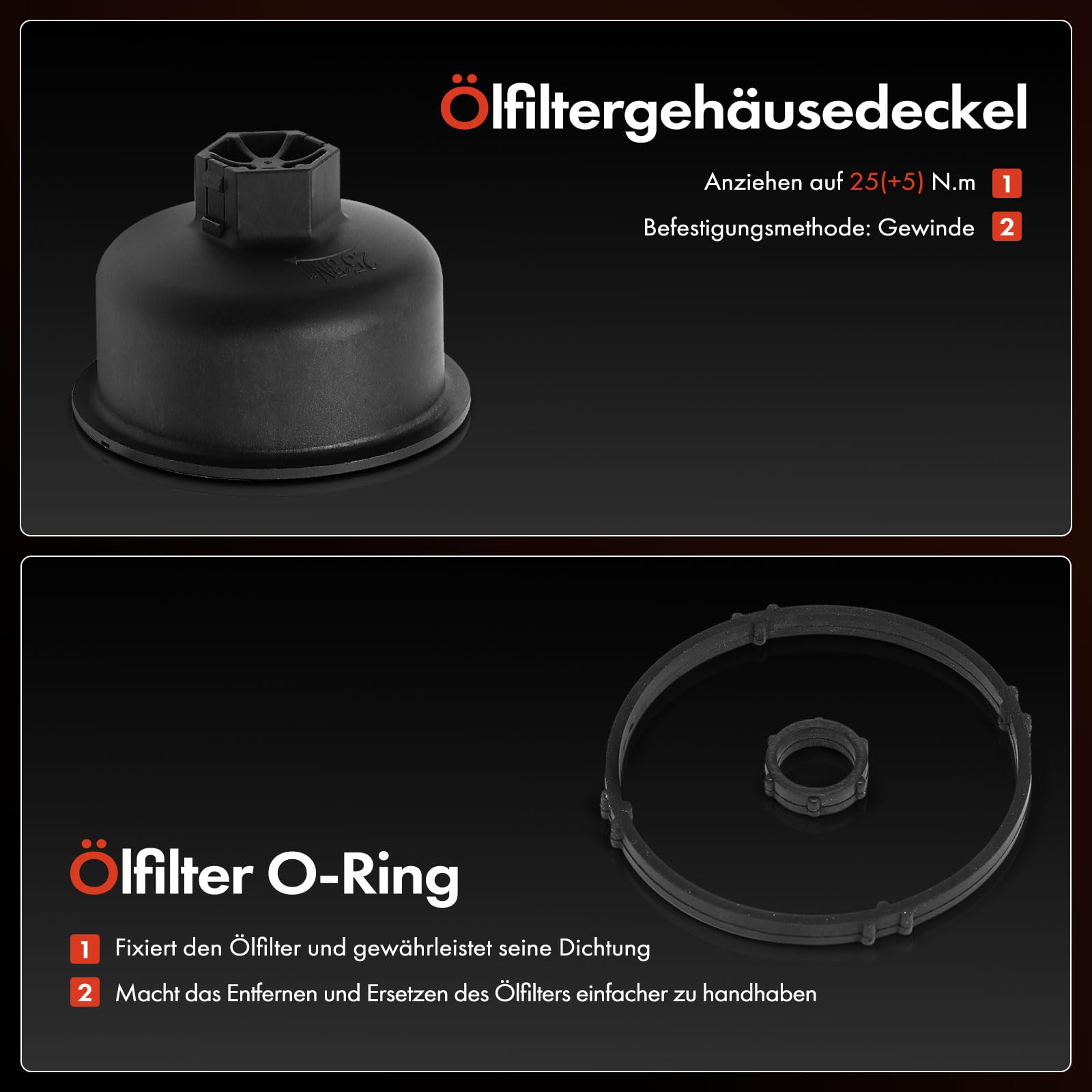 Frankberg ölkühler ölfilter Benzin Kompatibel mit 307 Break 3E 1.6L 206 CC 2D 1.6L Berlingo Multispace B9 1.6L 206 Schrägheck 2A/C 1.6L Replace# 1103P3