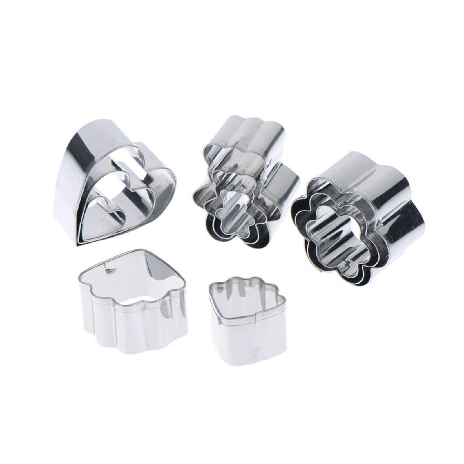Emporte-pièces en forme de cœur et de fleurs, 3 tailles, moules à Fondant en acier inoxydable, ensemble d'outils de décoration de biscuits multi-formes(Round)