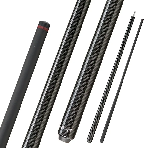KONLLEN Heavy Hitter Break Cue Carbon Fiber Break Cue with 12.9mm Tip Punch Cue Billiard Pool Stick (KL-HH Break Cue, Only 1/2 Split Cue/Other Cue 3-Pieces Break Jump Cue)
