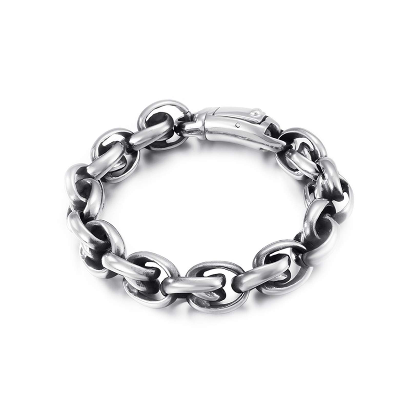 ANAZOZPulseras de Cadena Hombre,Brazalete Acero Inoxidable Cadena Brazaletes Plata