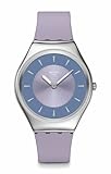 Swatch Reloj unisex casual de acero inoxidable morado de cuarzo LYRICALLY Lavender, Púrpura, Moderno
