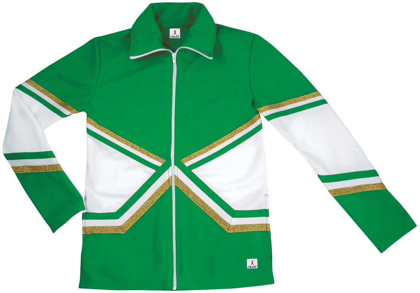 chassé Girls Metallic Double Knit Warm-Up Jacket for Cheerleaders - Youth Sizes