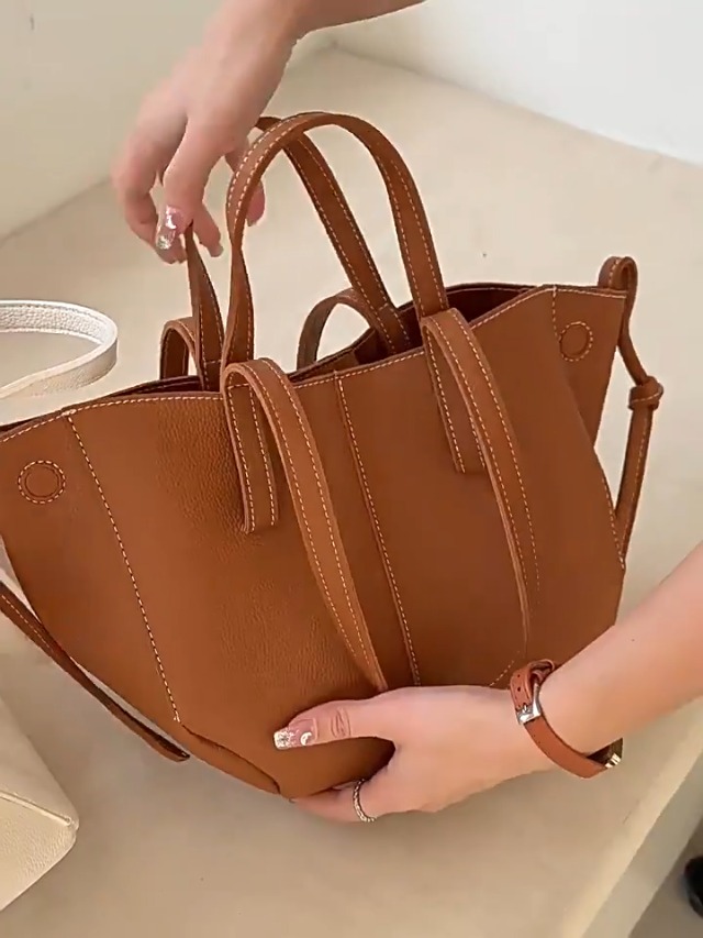 Bolso de cuero para mujer con cierre magnético miniatura 7