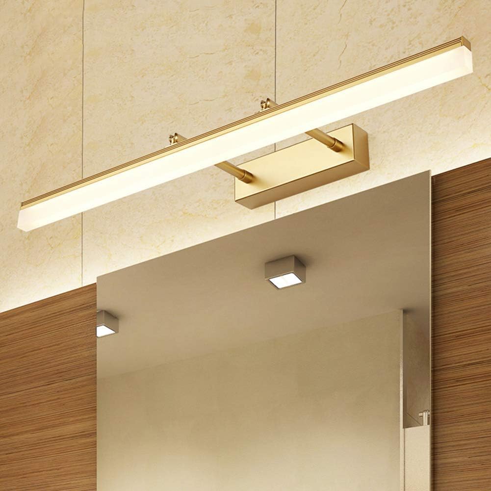 Applique da Bagno Impermeabile IP44, Lampada a LED da 20W con Angolo Regolabile per Trucco sopra la Foto, Tavolo da Trucco, Lunghezza 90 cm, Luce Calda Dorata, 20W-90CM