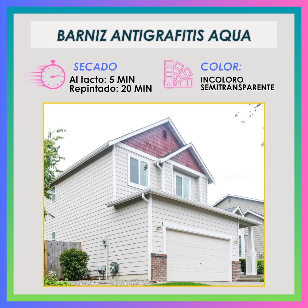 Protección AntiGraffitis incolora al agua para fachadas. 4 Litros