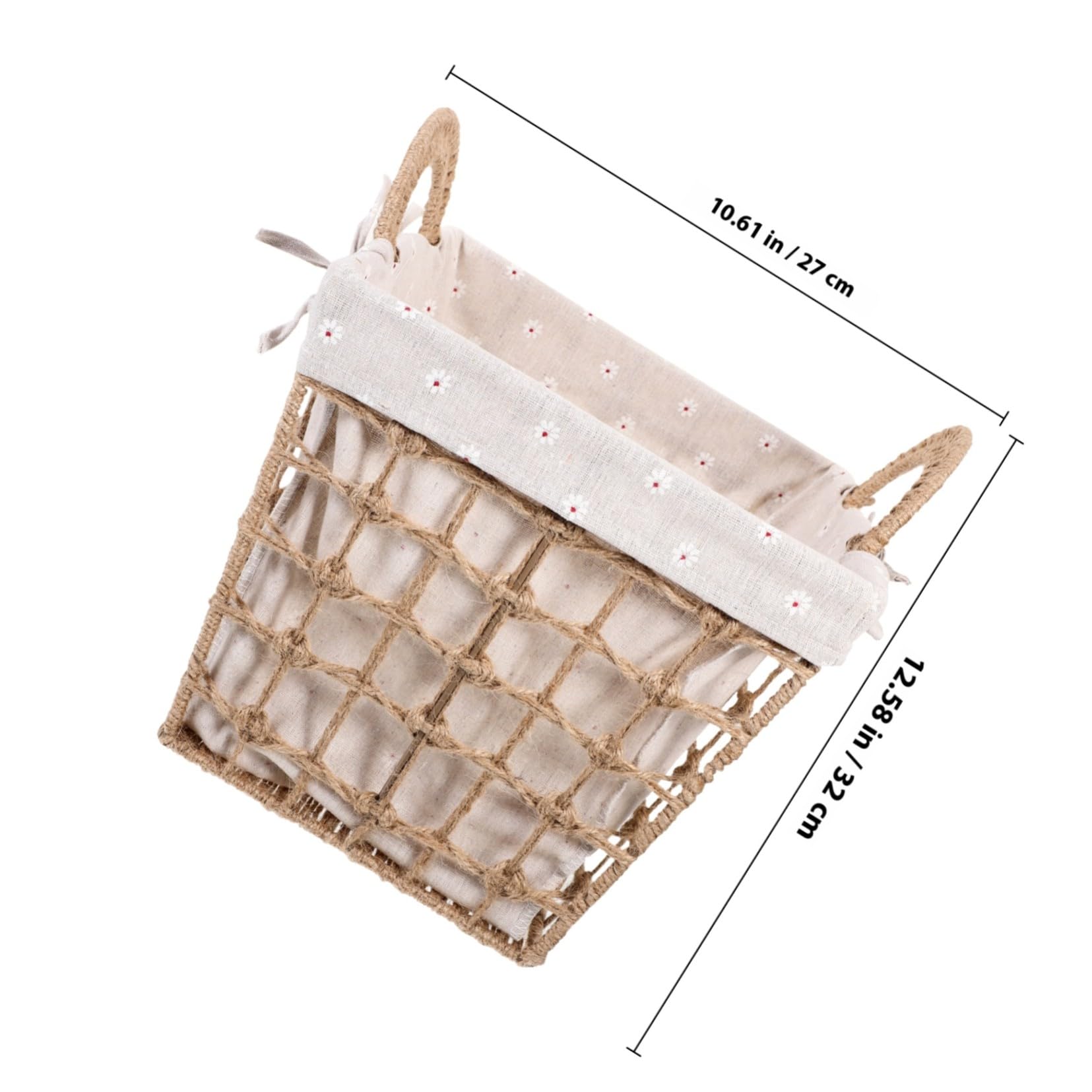 Cesto de Almacenamiento de Cuerda de Cáñamo con Asas Organizador Rústico para Escritorio y Hogar Cesta Pequeña para Objetos Varios