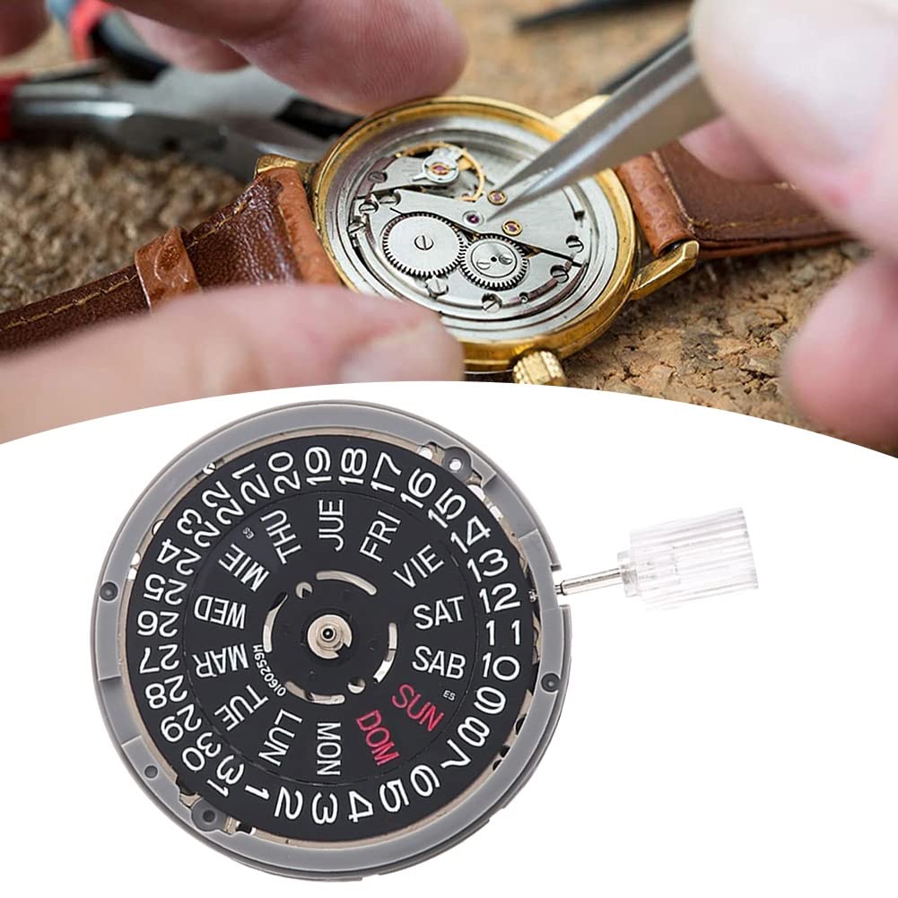 Carriere 1 Pezzo NH36/NH36A Doppio Calendario Orologio Nero Movimento 3 Posizione Orologio Movimento Meccanico Automatico Parti Accessori