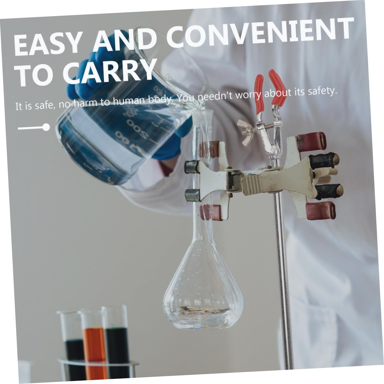 2pcs Laboratory Clamp Set Small Three-prong Clamp Universal Lab Stand Beaker and Test Tube Holder for Scientific Use