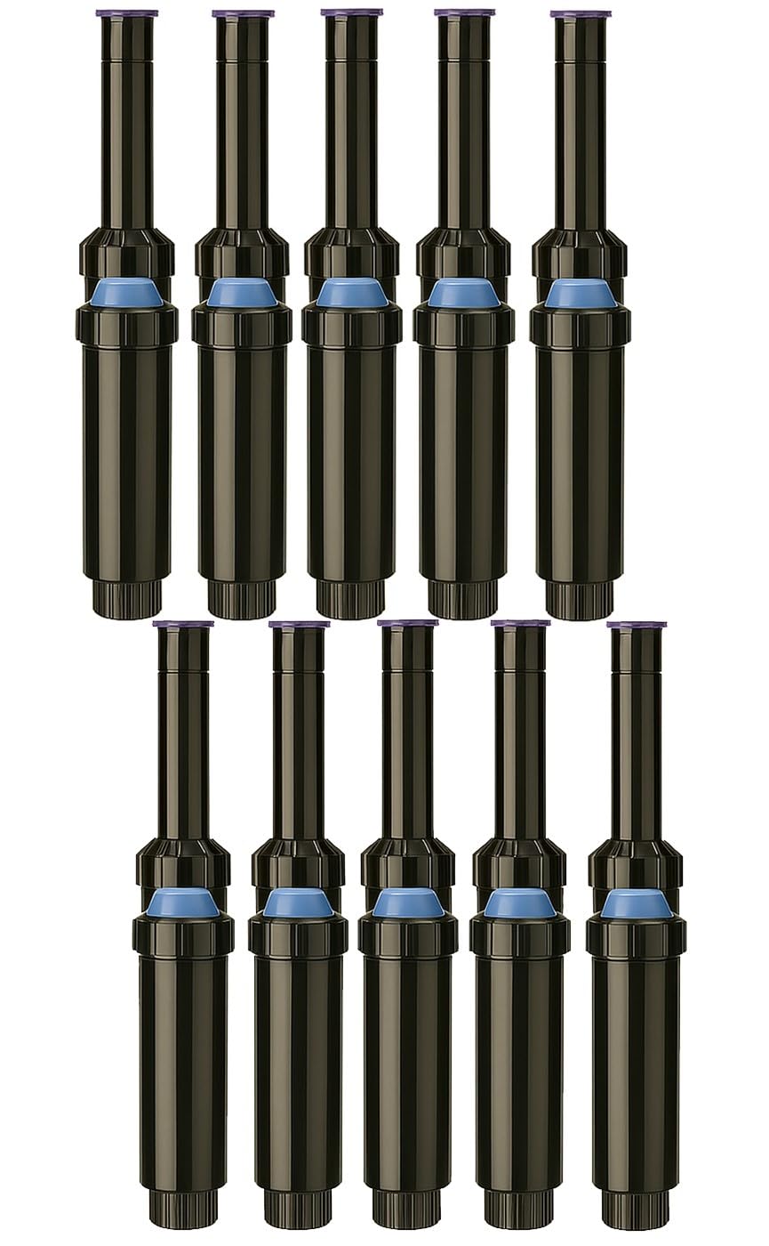 Suinga Confezione da 10 diffusori emergenti NP da 10 cm con ugello KVF-8 K-Rain | Portata 2,4 metri | Regolabile da 0° a 360° | Irrigazione accurata e basso consumo di acqua | Piccoli giardini