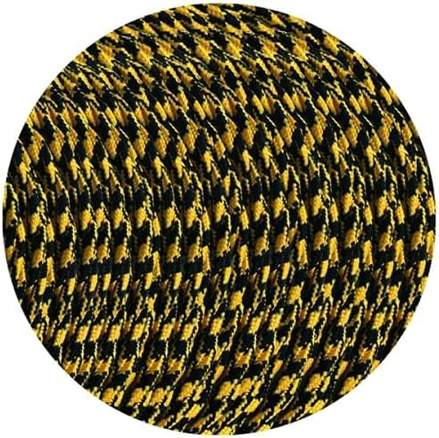 LEDSone 10M,3 Core Yellow Black Vintage Twisted Braided Electrical Cable — image 1