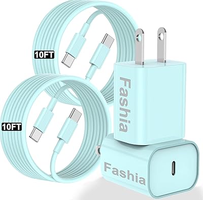 USB C Charger for iPhone 17 16 15,10FT iPhone 15 16 17 Charger Fast Charging with Long USBC to USB C Cable,iPad Pro C-harger Cord for iPhone 17 16 15 Pro Max/16 15 Plus/17 Air,iPad Pro,Air-Green