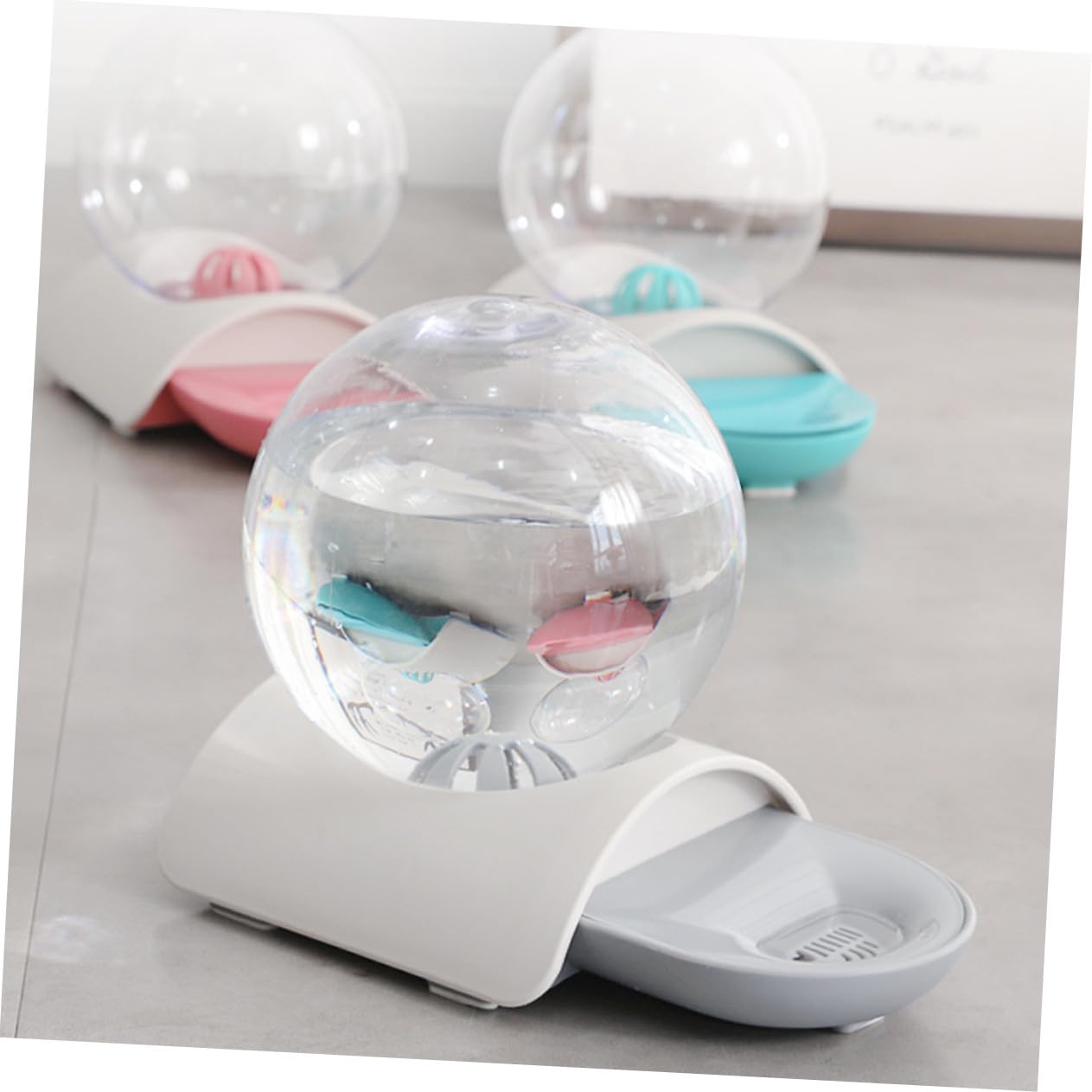 SOIMISS Bebedero Automático para Mascotas Transparente, Funcional Sifón Antigoteo, Material Abs Acrílico, Capacidad Grande, Desmontable y Fácil de Limpiar, para Hogar y Exterior, Adecuado