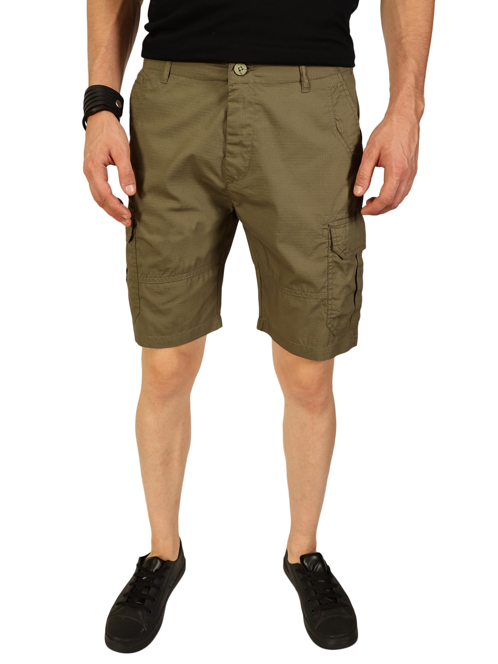 thomas scott Men's | Regular Fit | 100% Cotton | Solid | Breathable Lightweight | 6-Pocket Cargo Shorts | Cricket Club Collection-picture-46