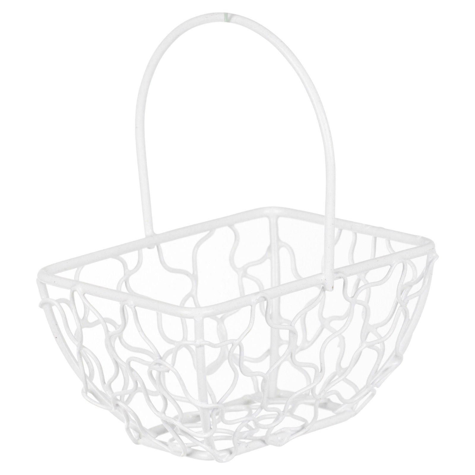 Urbnliving Rectangle White Wire Mesh Basket