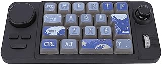 19 Key Programmable Mechanical Keypad, One Handed Mechanical Keyboard, RGB LED Backlit Knob Joystick Control 2.4GHz Wireless Bluetooth USB C Wired for Gaming Work