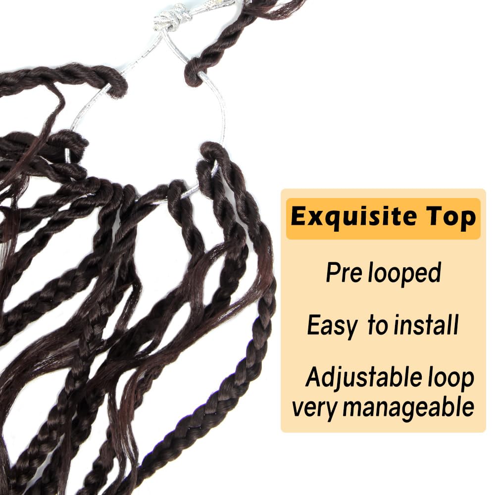 Niseyo Goddess Box Braids Crochet Hair 8 Inch 8 Packs Short Crochet Box Braids Pre Looped Curly Ends Premium Quality Synthetic Hair (4#/Brown)