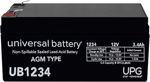 Miniatura 4 de Universal Power upg-ub1234 Batería 12v 3.4ah Cámara