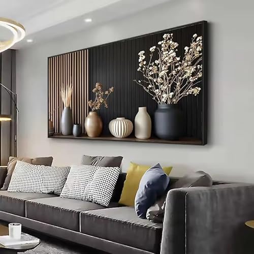 KEMEIQI 1pc Modern Abstract Print Wall Art Retro Canvas Painting for Living Room Large Size Canvas Poster for Bedroom Decor(65x130cm/Frameless)