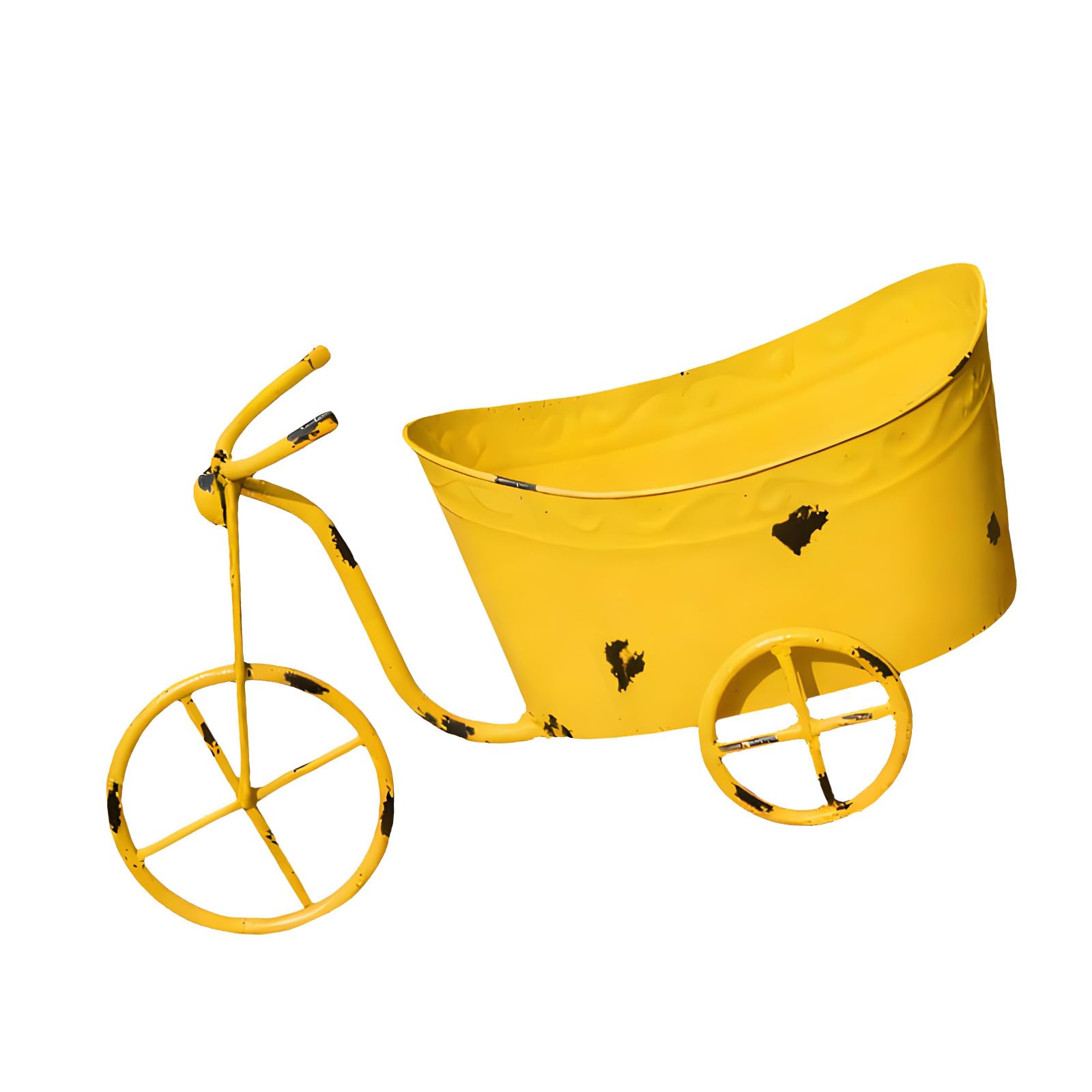 Kaeltsyn Rolling Planter Flower Cart Container for Backyard and Patios Setting Lawns Terrace Decoration Multipurpose Garden Styling Iron Wheelbarrow Flower Container